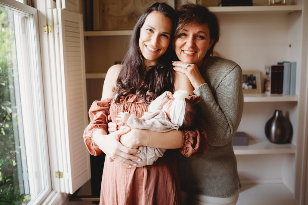 3 generation mom grandma baby newborn photo shoot