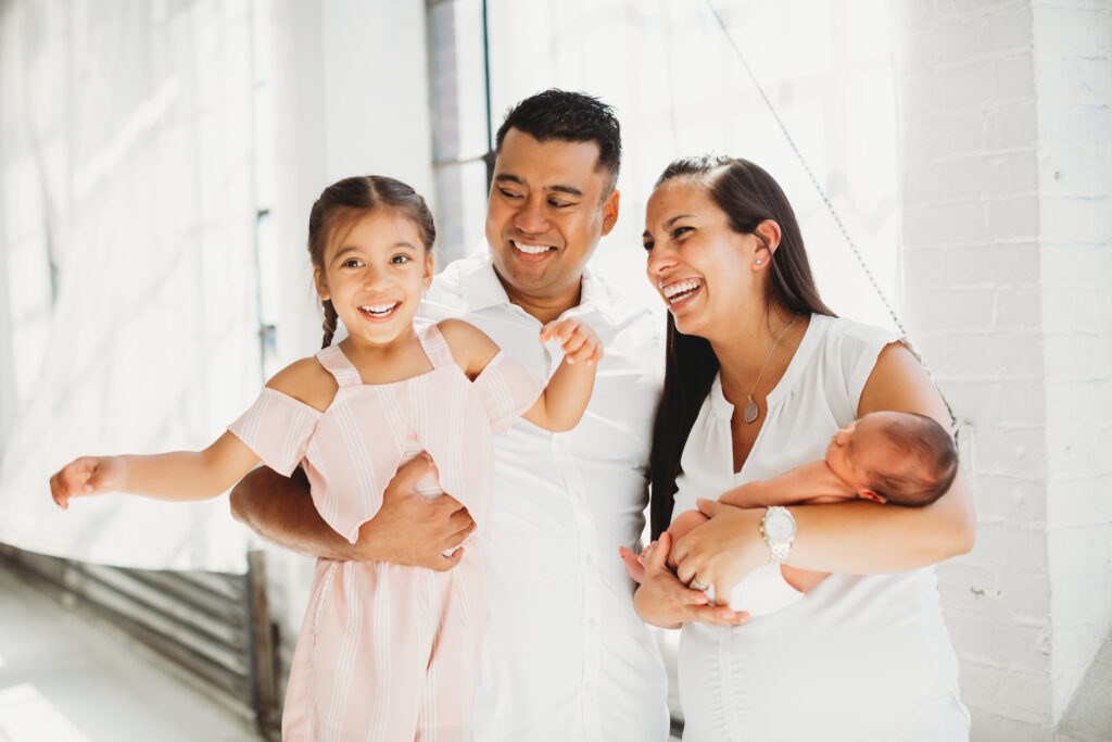 family newborn portrait in seattle studio