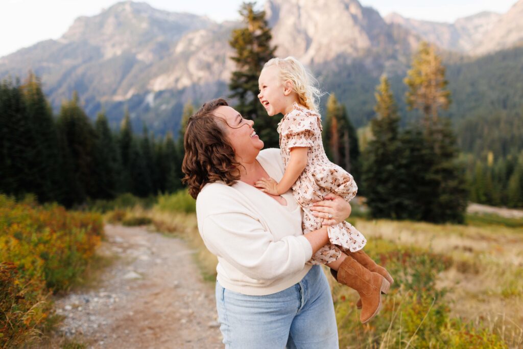 mountain family photo session, seattle family photographer, lifestyle family photography, north bend, issaquah, best, candid, kids, children, two mom LGBTQ friendly