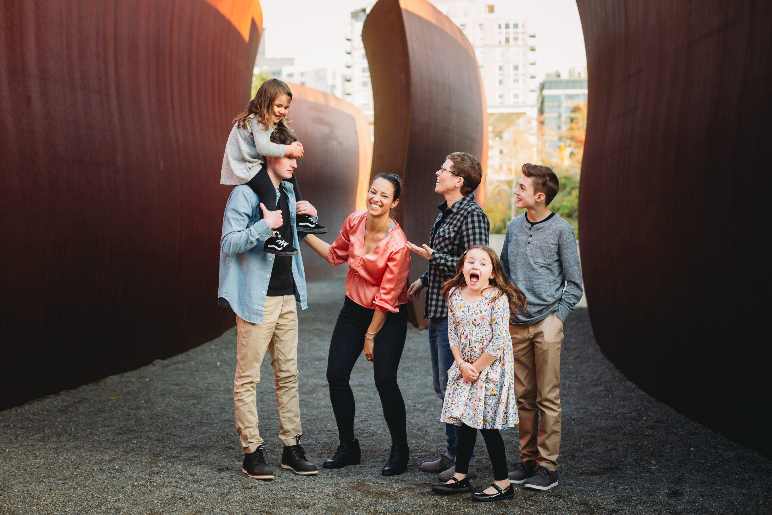 sam sculpture park, seattle family photos waterfront, seattle, photographer